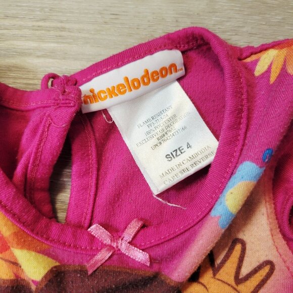 Vtg Y2K Nickelodeon Dora the Explorer Sz 4 Pajama Nightgown Missing Button - Picture 3 of 4